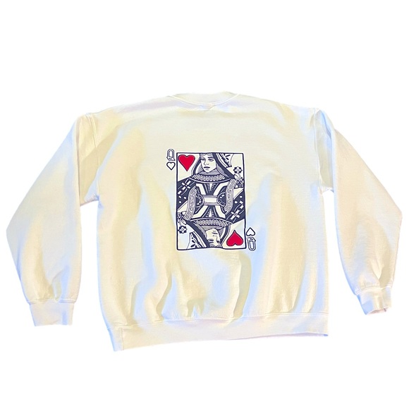Queen Of Hearts Women’s Graphic Crewneck Sweatshirt - Picture 2 of 6